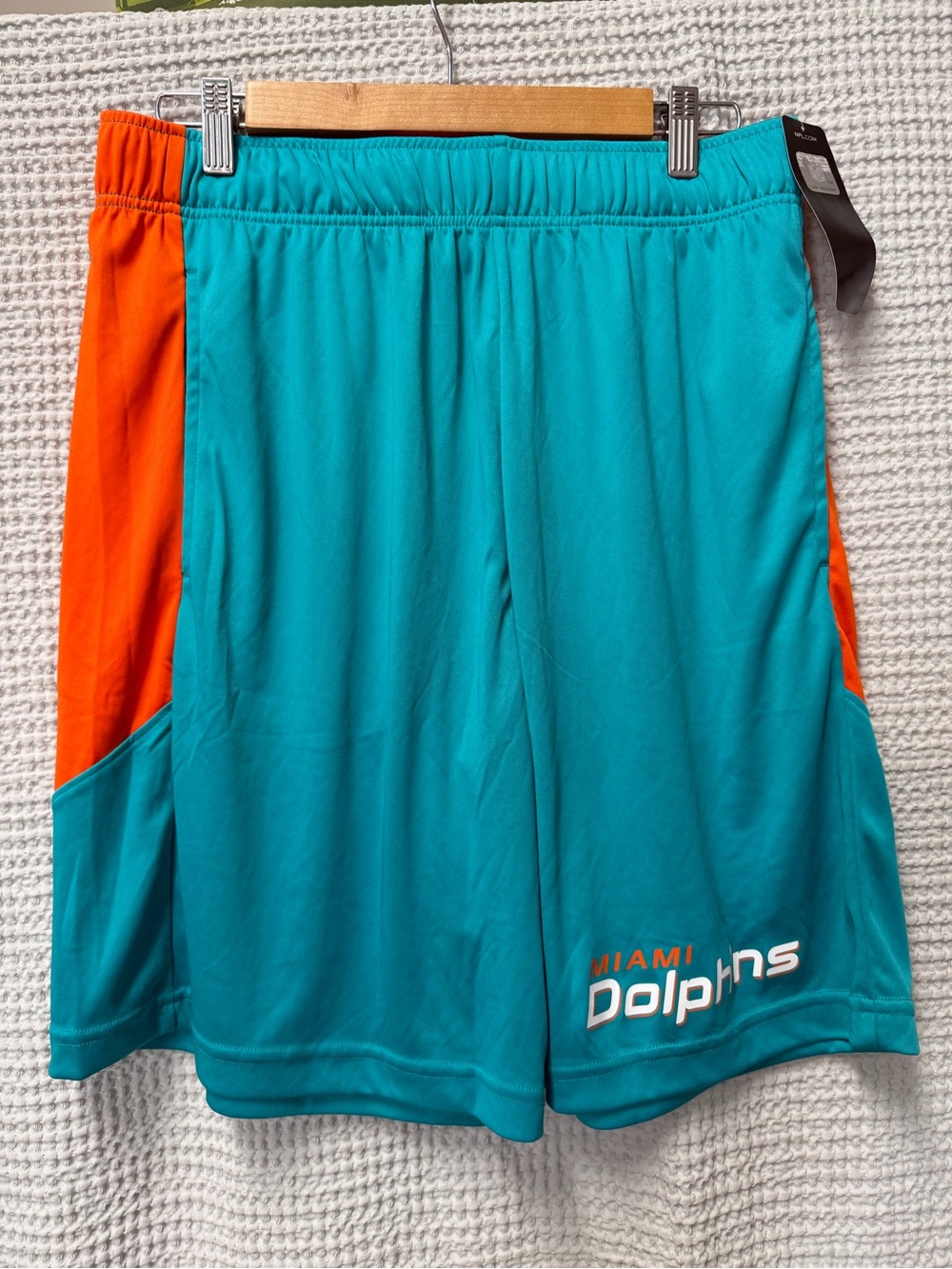 NEW Logo Athletic Miami Dolphins NFL Team Aqua & Orange Men's Athletic Shorts